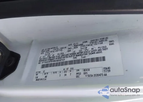 2011 Ford E-350 Super Duty Commercial z USA, uszkodzony, nr VIN 1FTSS3ESXBDB09723